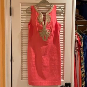 Lilly Pulitzer - Pink & Gold Shift Dress - size 12